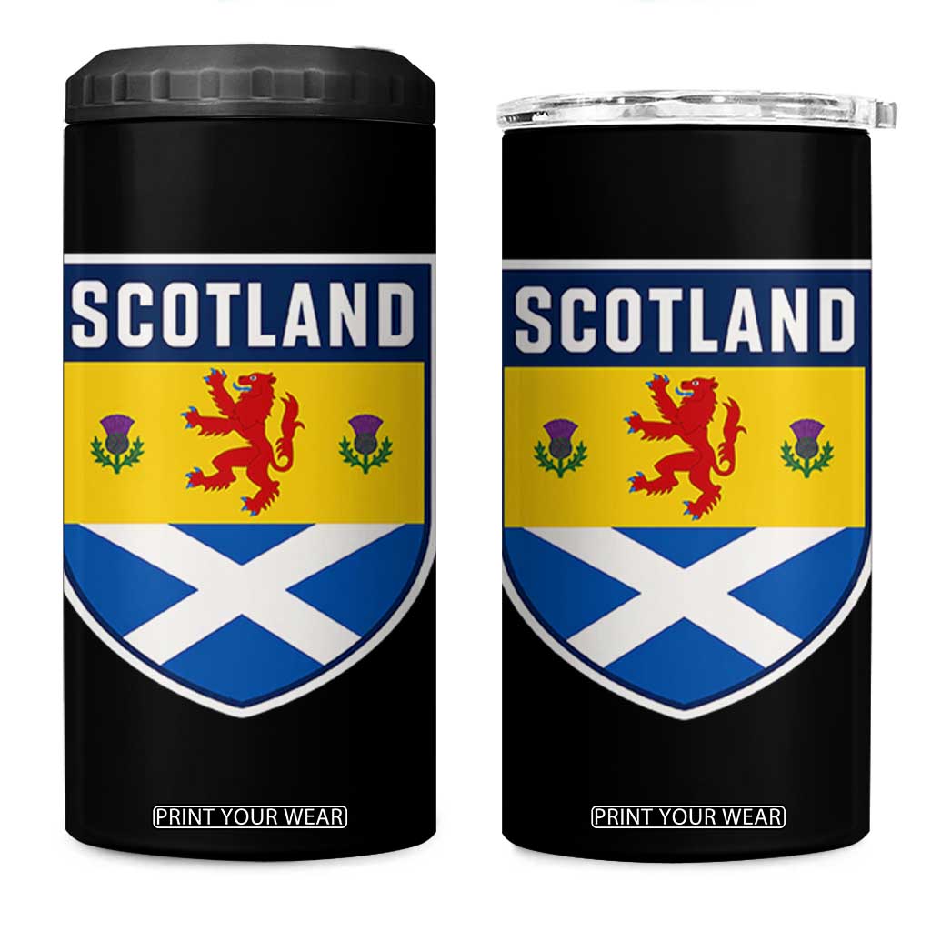Scottish Rampant Lion Scotland Coat of Arms National Pride 4 in 1 Can Cooler Tumbler TS11 One Size: 16 oz Black Print Your Wear