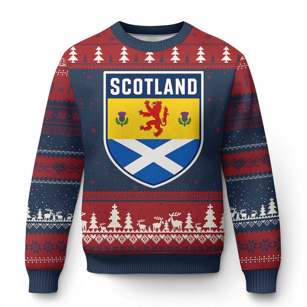 Scottish Rampant Lion Scotland Coat of Arms National Pride Ugly Christmas Sweater