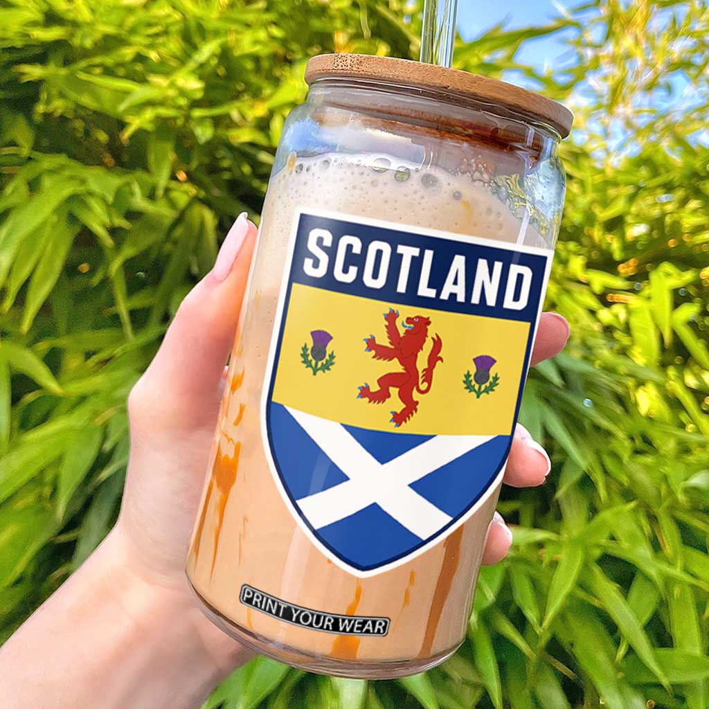 Scottish Rampant Lion Scotland Coat of Arms National Pride Glass Can TS11 Black Print Your Wear
