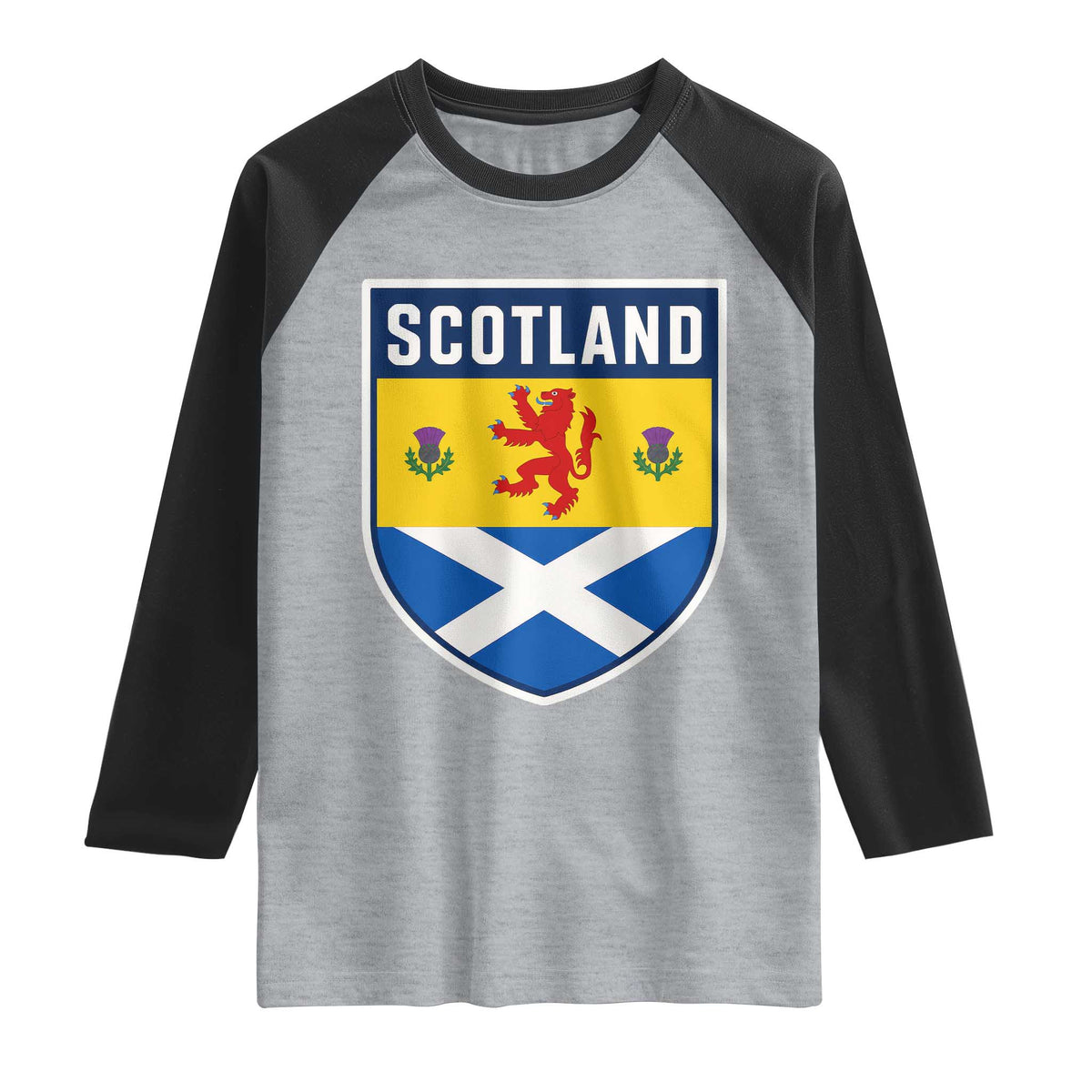 Scottish Rampant Lion Scotland Coat of Arms National Pride Raglan Shirt