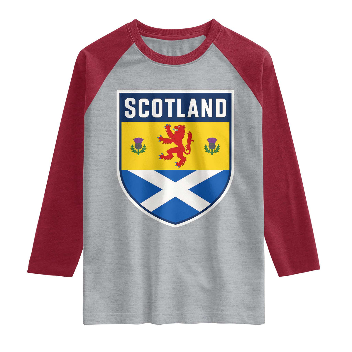Scottish Rampant Lion Scotland Coat of Arms National Pride Raglan Shirt