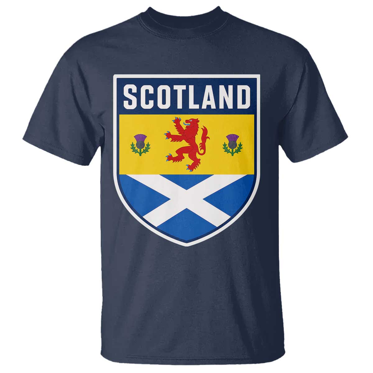 Scottish Rampant Lion Scotland Coat of Arms National Pride T Shirt TS11 Navy Print Your Wear