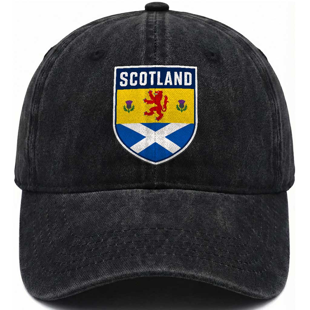 Scottish Rampant Lion Scotland Coat of Arms National Pride Washed Cotton Baseball Cap TS11 Print Your Wear