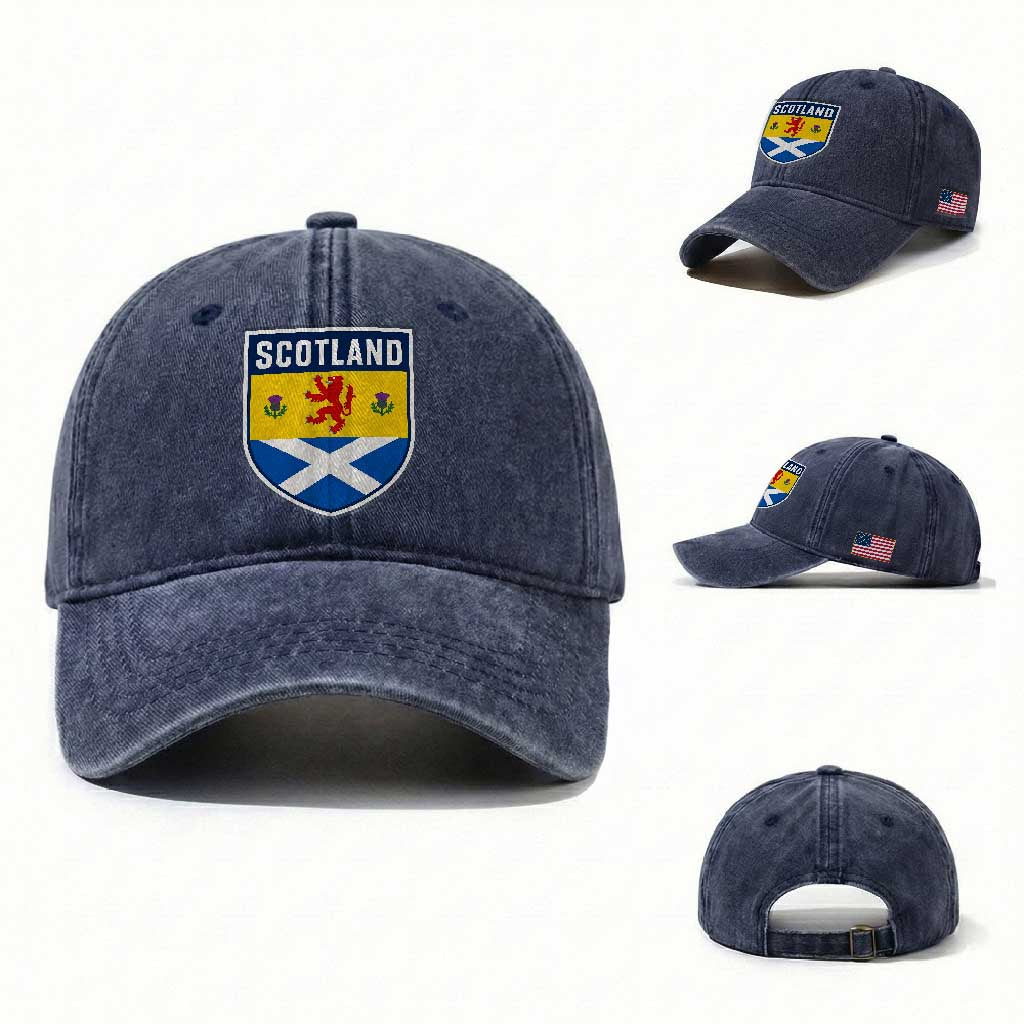 Scottish Rampant Lion Scotland Coat of Arms National Pride Washed Cotton Baseball Cap