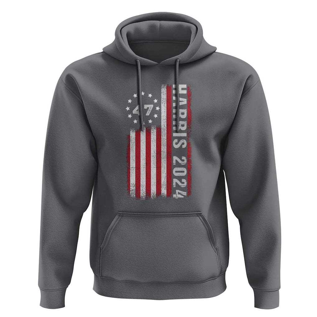 Harris 2024 Hoodie Betsy Ross Flag 47th President Star TS11 Charcoal Print Your Wear