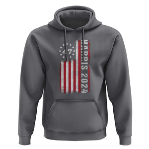 Harris 2024 Hoodie Betsy Ross Flag 47th President Star TS11 Charcoal Print Your Wear