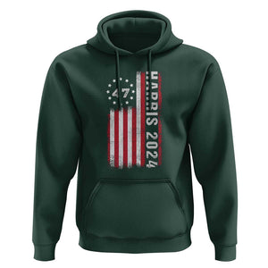 Harris 2024 Hoodie Betsy Ross Flag 47th President Star TS11 Dark Forest Green Print Your Wear