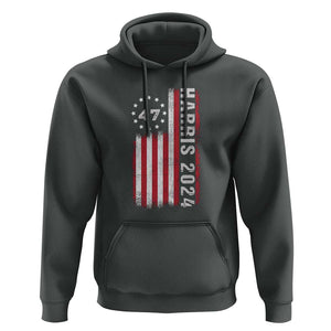 Harris 2024 Hoodie Betsy Ross Flag 47th President Star TS11 Dark Heather Print Your Wear