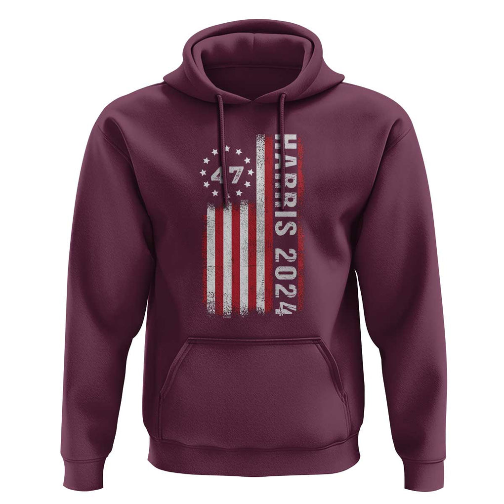 Harris 2024 Hoodie Betsy Ross Flag 47th President Star TS11 Maroon Print Your Wear