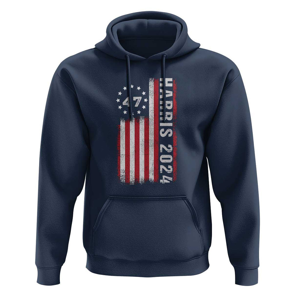 Harris 2024 Hoodie Betsy Ross Flag 47th President Star TS11 Navy Print Your Wear