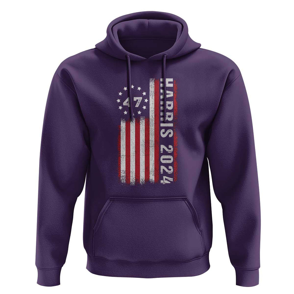 Harris 2024 Hoodie Betsy Ross Flag 47th President Star TS11 Purple Print Your Wear