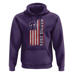 Harris 2024 Hoodie Betsy Ross Flag 47th President Star TS11 Purple Print Your Wear
