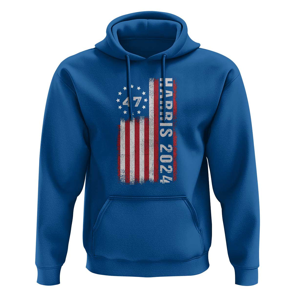 Harris 2024 Hoodie Betsy Ross Flag 47th President Star TS11 Royal Blue Print Your Wear