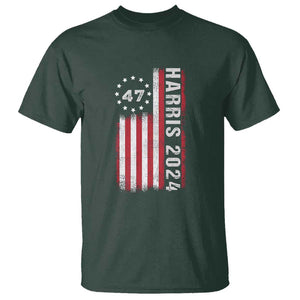 Harris 2024 T Shirt Betsy Ross Flag 47th President Star TS11 Dark Forest Green Print Your Wear