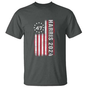 Harris 2024 T Shirt Betsy Ross Flag 47th President Star TS11 Dark Heather Print Your Wear