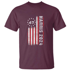 Harris 2024 T Shirt Betsy Ross Flag 47th President Star TS11 Maroon Print Your Wear