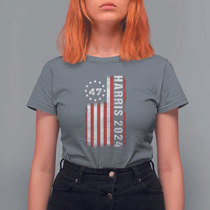 Harris 2024 T Shirt For Women Betsy Ross Flag 47th President Star TS11 Charcoal Print Your Wear