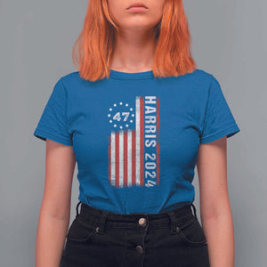 Harris 2024 T Shirt For Women Betsy Ross Flag 47th President Star TS11 Royal Blue Print Your Wear