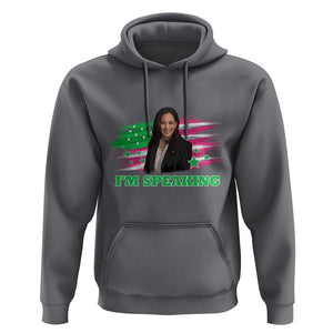 Kamala I'm Speaking Hoodie Harris Quote Pink USA Flag TS11 Charcoal Print Your Wear