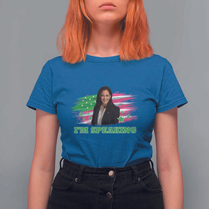 Kamala I'm Speaking T Shirt For Women Harris Quote Pink USA Flag TS11 Royal Blue Print Your Wear