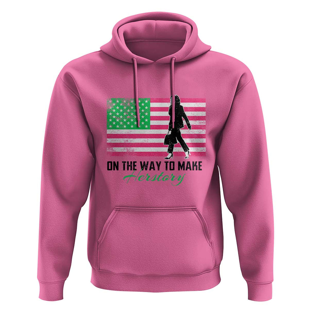 Kamala 2024 Hoodie On The Way To Make Herstory USA Flag TS11 Azalea Print Your Wear