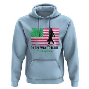 Kamala 2024 Hoodie On The Way To Make Herstory USA Flag TS11 Light Blue Print Your Wear