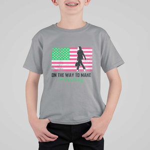 Kamala 2024 T Shirt For Kid On The Way To Make Herstory USA Flag TS11 Sport Gray Print Your Wear