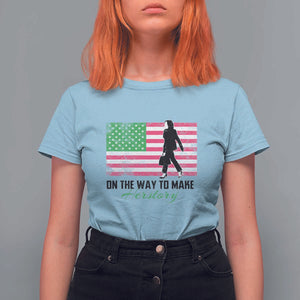 Kamala 2024 T Shirt For Women On The Way To Make Herstory USA Flag TS11 Light Blue Print Your Wear