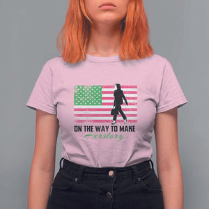 Kamala 2024 T Shirt For Women On The Way To Make Herstory USA Flag TS11 Light Pink Print Your Wear