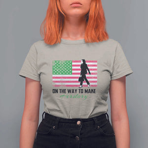 Kamala 2024 T Shirt For Women On The Way To Make Herstory USA Flag TS11 Sand Print Your Wear