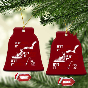 Funny Fishing Hunting Ceramic Ornament If It Flies It Dies If It Hops It Drops If It Hooks It Cooks TS11 Print Your Wear