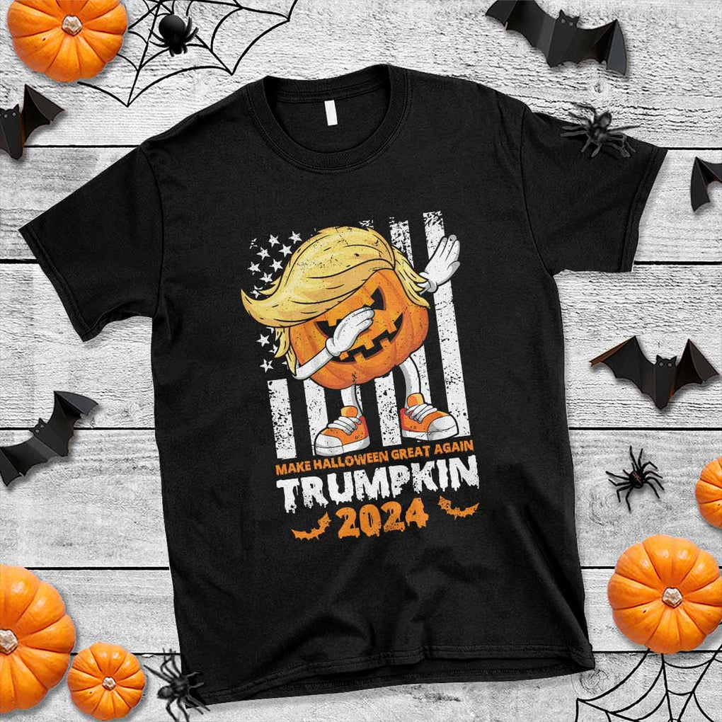 Funny Trump Supporter T Shirt Trumpkin Make Halloween Great Again 2024 Bat Pumpkin TS11 Black Print Your Wear