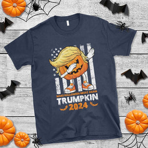 Funny Trump Supporter T Shirt Trumpkin Make Halloween Great Again 2024 Bat Pumpkin TS11 Navy Print Your Wear