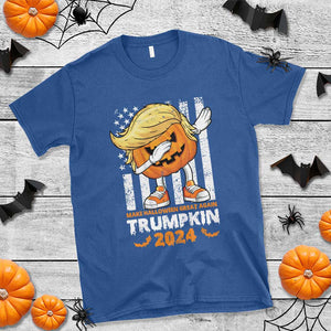 Funny Trump Supporter T Shirt Trumpkin Make Halloween Great Again 2024 Bat Pumpkin TS11 Royal Blue Print Your Wear