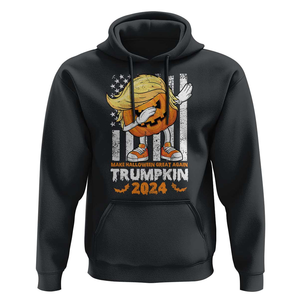Funny Trump Supporter Hoodie Trumpkin Make Halloween Great Again 2024 Bat Pumpkin TS11 Black Print Your Wear