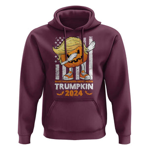 Funny Trump Supporter Hoodie Trumpkin Make Halloween Great Again 2024 Bat Pumpkin TS11 Maroon Print Your Wear