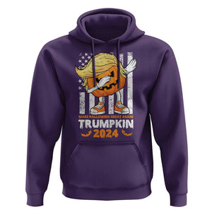 Funny Trump Supporter Hoodie Trumpkin Make Halloween Great Again 2024 Bat Pumpkin TS11 Purple Print Your Wear