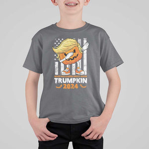 Funny Trump Supporter T Shirt For Kid Trumpkin Make Halloween Great Again 2024 Bat Pumpkin TS11 Charcoal Print Your Wear