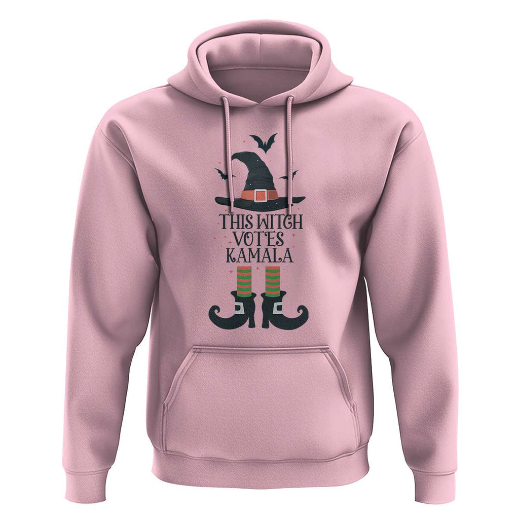 Funny Harris Halloween Hoodie This Witch Votes Kamala Pointed Hat Shoes Bat TS11 Light Pink Print Your Wear