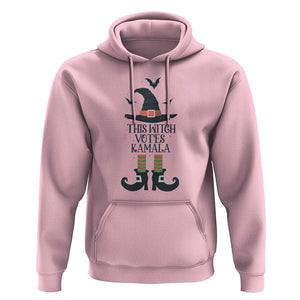 Funny Harris Halloween Hoodie This Witch Votes Kamala Pointed Hat Shoes Bat TS11 Light Pink Print Your Wear