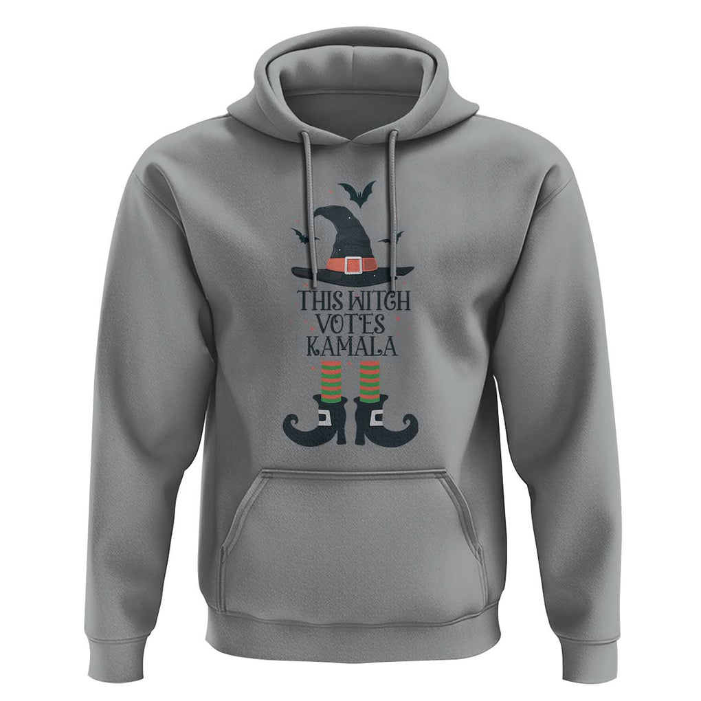 Funny Harris Halloween Hoodie This Witch Votes Kamala Pointed Hat Shoes Bat TS11 Sport Gray Print Your Wear