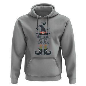 Funny Harris Halloween Hoodie This Witch Votes Kamala Pointed Hat Shoes Bat TS11 Sport Gray Print Your Wear