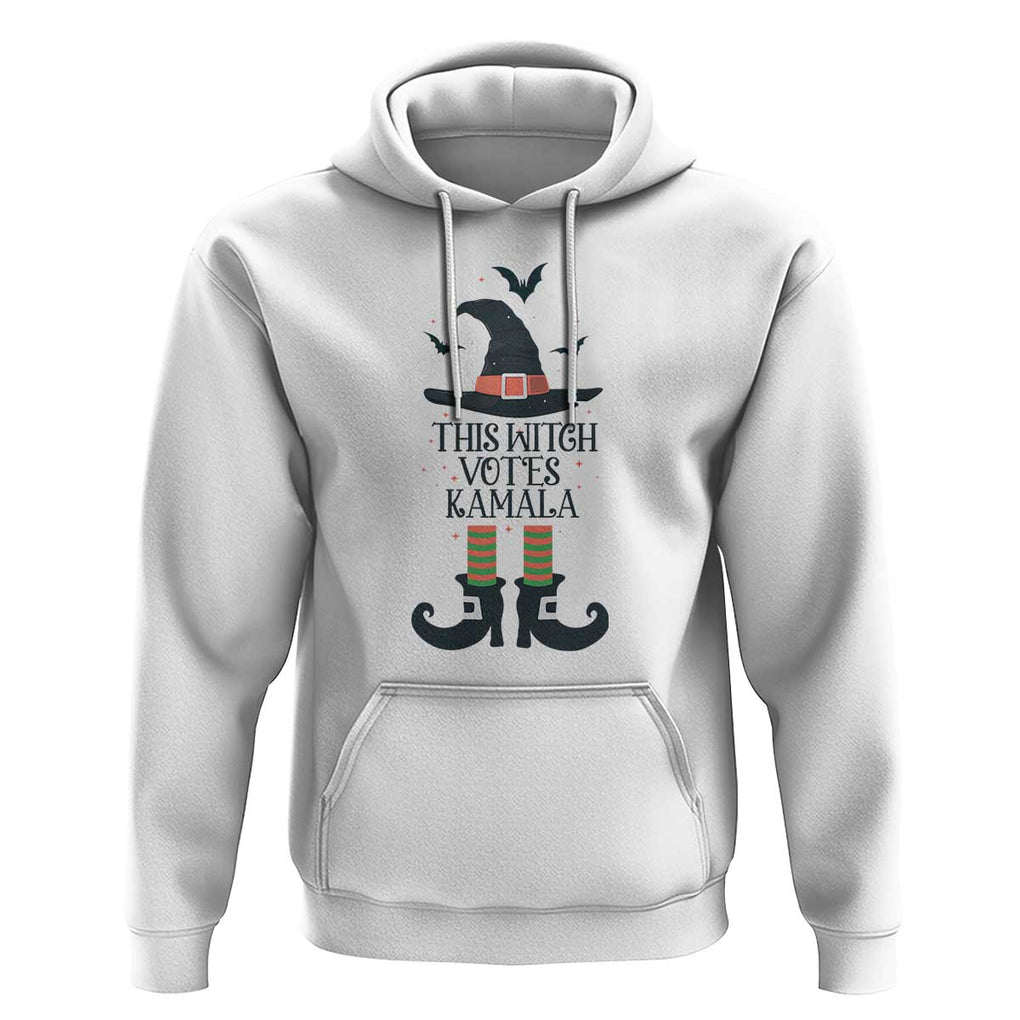 Funny Harris Halloween Hoodie This Witch Votes Kamala Pointed Hat Shoes Bat TS11 White Print Your Wear