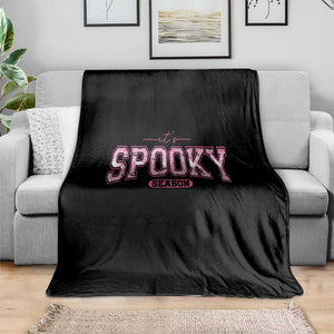 Funny Halloween Throw Blanket It's Spooky Season Pink Pumpkin Cute Cat TS11 Print Your Wear
