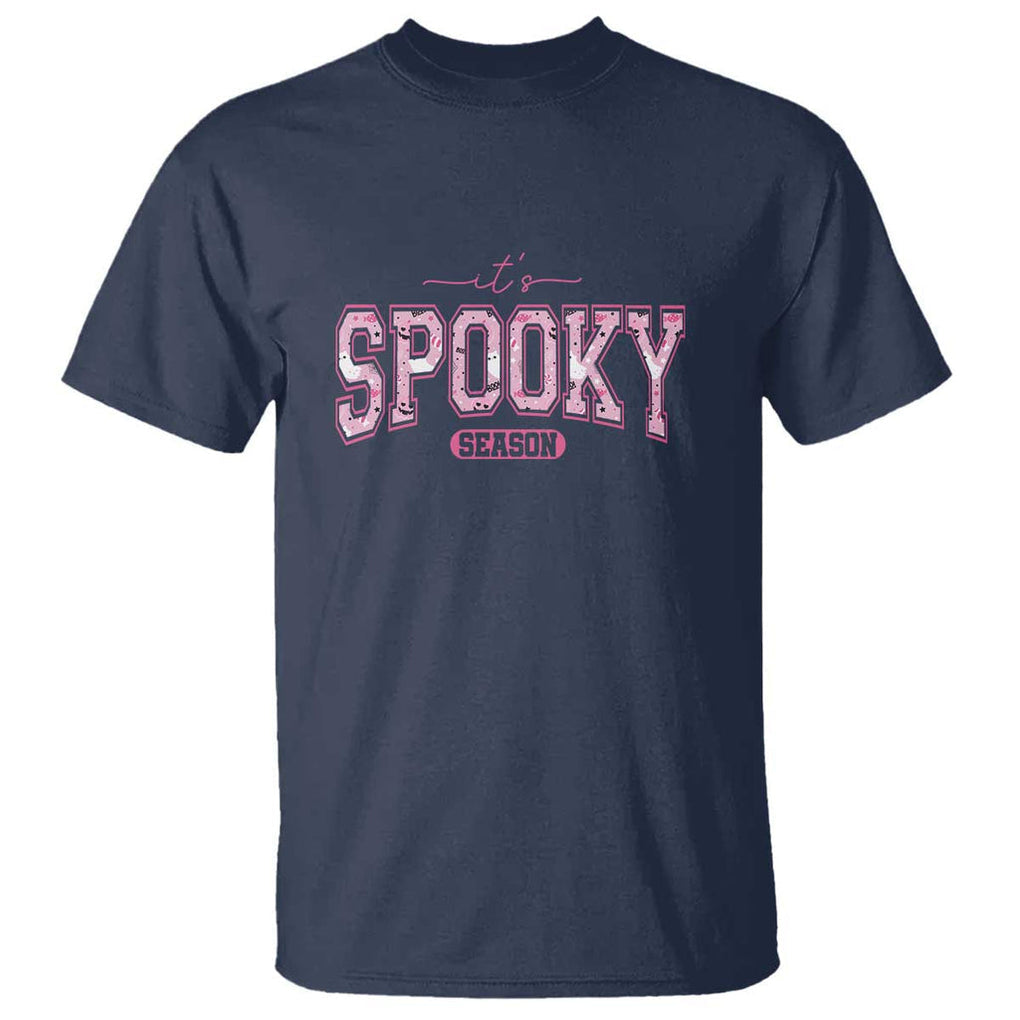 Funny Halloween T Shirt It's Spooky Season Pink Pumpkin Cute Cat TS11 Navy Print Your Wear