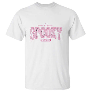 Funny Halloween T Shirt It's Spooky Season Pink Pumpkin Cute Cat TS11 White Print Your Wear