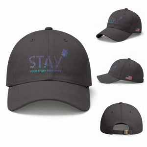 Suicide Prevention Awareness Baseball Cap Stay Your Story Isn't Over Butterfly Semicolon