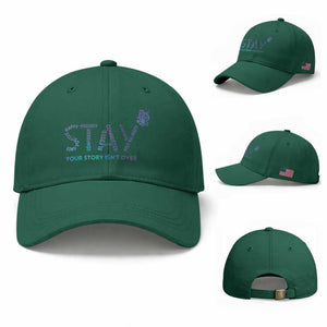 Suicide Prevention Awareness Baseball Cap Stay Your Story Isn't Over Butterfly Semicolon