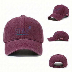 Suicide Prevention Awareness Washed Cotton Baseball Cap Stay Your Story Isn't Over Butterfly Semicolon
