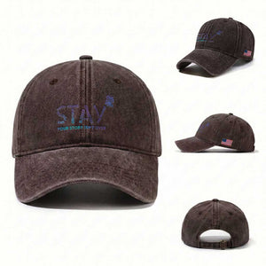 Suicide Prevention Awareness Washed Cotton Baseball Cap Stay Your Story Isn't Over Butterfly Semicolon